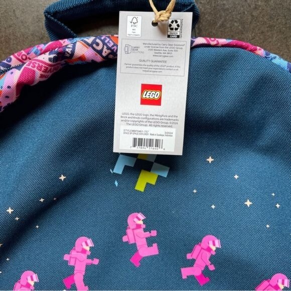 Gift Space Explorers Backpack Minifig Design Classic Zip Pocket Back School New - Picture 6 of 13